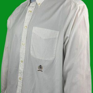 VTG Tommy Hilfiger White Oxford Long-Sleeve Button-Down Shirt